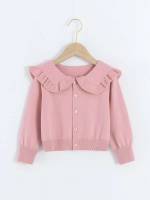 Cute Baby Pink Button Regular Kids Clothing 9152
