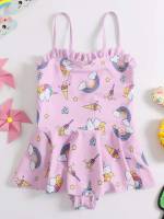 Spaghetti Strap Cute Cartoon Kids Clothing 3932