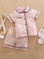 Baby Pink Short Sleeve  Toddler Boys Clothing 648