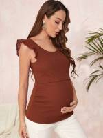  Baby Pink Slim Fit Maternity Tank  Camis 648