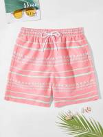 Baby Pink Striped Men Clothing 2840