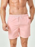  Baby Pink Drawstring Men Swimwear 8629