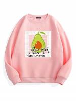 Baby Pink Regular Fit Plus Size Sweatshirts 4074