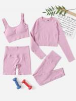 Baby Pink Rib-Knit Sports 1417