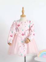 Round Neck Baby Pink Long Sleeve Kids Clothing 9852