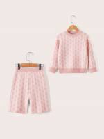 Long Sleeve Casual Baby Pink Kids Clothing 9900