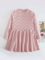 Baby Pink Casual Regular Fit Toddler Girls Clothing 2671