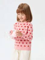  Regular Round Neck Heart Toddler Girls Clothing 806