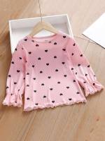 Casual Round Neck Regular Heart Kids Clothing 2028