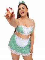 Gingham Baby Pink Plus Size Sexy Costumes 6555