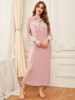  Baby Pink Plain Women Sleepwear 5707