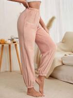 Baby Pink Casual Embroidery Women Sleep  Lounge 9632