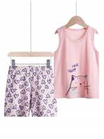 Cartoon Round Neck  Girls Loungewear 583