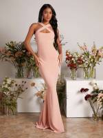  Romantic Sleeveless Maxi Women Wedding Party Wear 3818