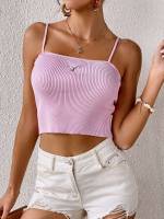  Baby Pink Animal Slim Fit Women Knit Tops 9618