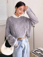 Plain  Long Sleeve Women Sweaters 6238