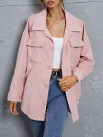  Pocket Plain Women Outerwear 6037