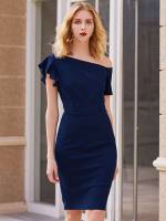 Elegant Short Ruffle Women Dresses 8635