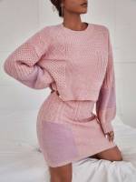 Colorblock  Women Sweater Co-ords 9529