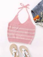 Boho Halter Slim Fit Sleeveless Women Knitwear 5204