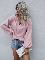  Long Sleeve Regular Fit Plain Women Tops, Blouses  Tee 812