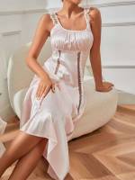 Baby Pink Sleeveless Sexy Underwear  Sleepwear 1033