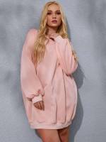  Plain Baby Pink Plus Size Sweatshirts 4173