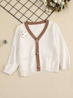 Casual Regular Fit Beige Contrast Binding Baby Clothing 3328