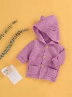 Plain Regular Fit Hooded Baby  Mom 1225