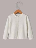 Plain Regular Round Neck Button Front Baby Knitwear 7297