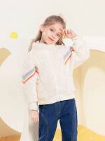  Zipper Regular Fit Stand Collar Girls Jackets 3452