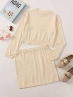  Plain Regular Fit Girls Sweater Co-ords 6523