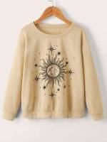 Round Neck  Casual Girls Sweatshirts 3339