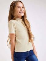 Regular Polo Short Sleeve Casual Girls T-Shirts 9458