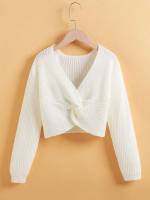  Crop Long Sleeve Casual Girls Knitwear 5952