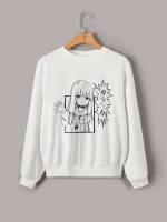 Cartoon Round Neck Regular Long Sleeve Girls Sweatshirts 607