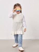 Plain Short Round Neck Toddler Girls Clothing 4519