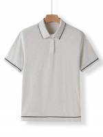 Plain Regular Short Sleeve Polo Men Clothing 3605