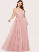  Zipper Sleeveless Plus Size Bridesmaid Dresses 8686