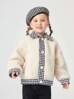 Regular Collar Beige Toddler Girls Clothing 2215