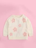 Casual Floral Regular Long Sleeve Toddler Girl Sweaters 6978