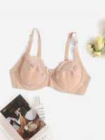  Beige Plain Women Plus Intimates 6398