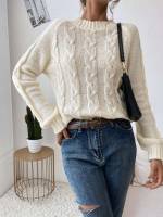  Long Sleeve Plain Women Sweaters 6238