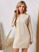 Round Neck Beige Long Women Clothing 231