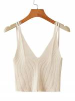 Beige Slim Fit Crop Women Clothing 4817