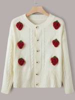 Fruit&Vegetable Regular Fit Appliques Beige Women Plus Clothing 8352