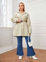  Long Sleeve Belted Plus Size Outerwears 2418