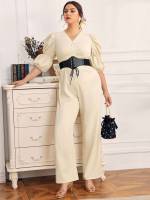 Regular Fit Long Corset Plus Size Jumpsuits  Bodysuits 1862