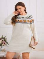  Tribal Casual Plus Size Sweater Dresses 4130