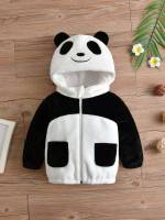 Regular Regular Fit Hooded Black and White Baby Jackets  Coats 381